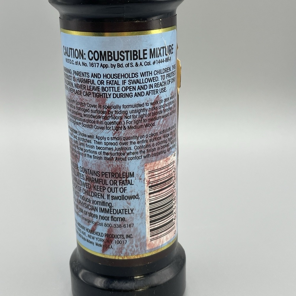 Vtg Old English Scratch Cover For Dark Woods 8 oz Blue Lid RARE Almost Full Prop - Picture 3 of 7